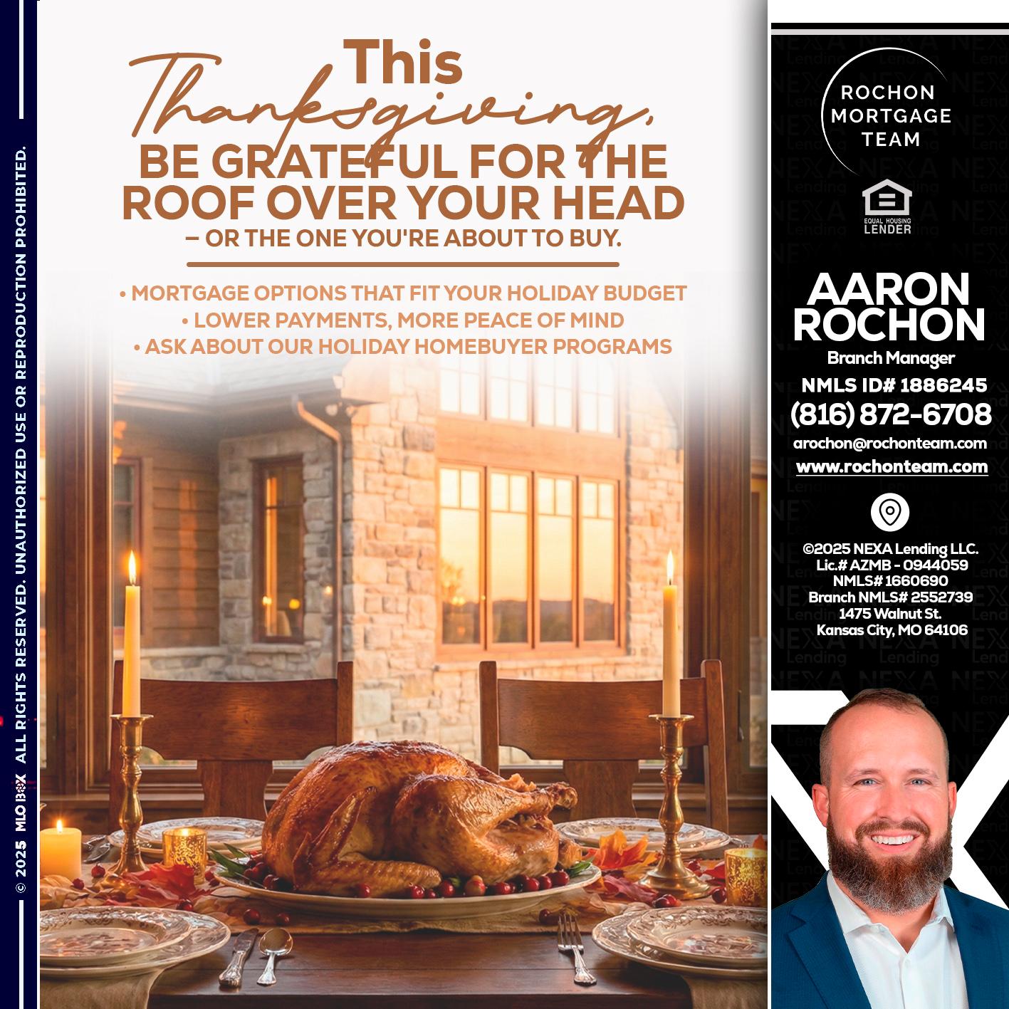 THIS THANKSGIVING - Aaron Rochon -Branch Manager