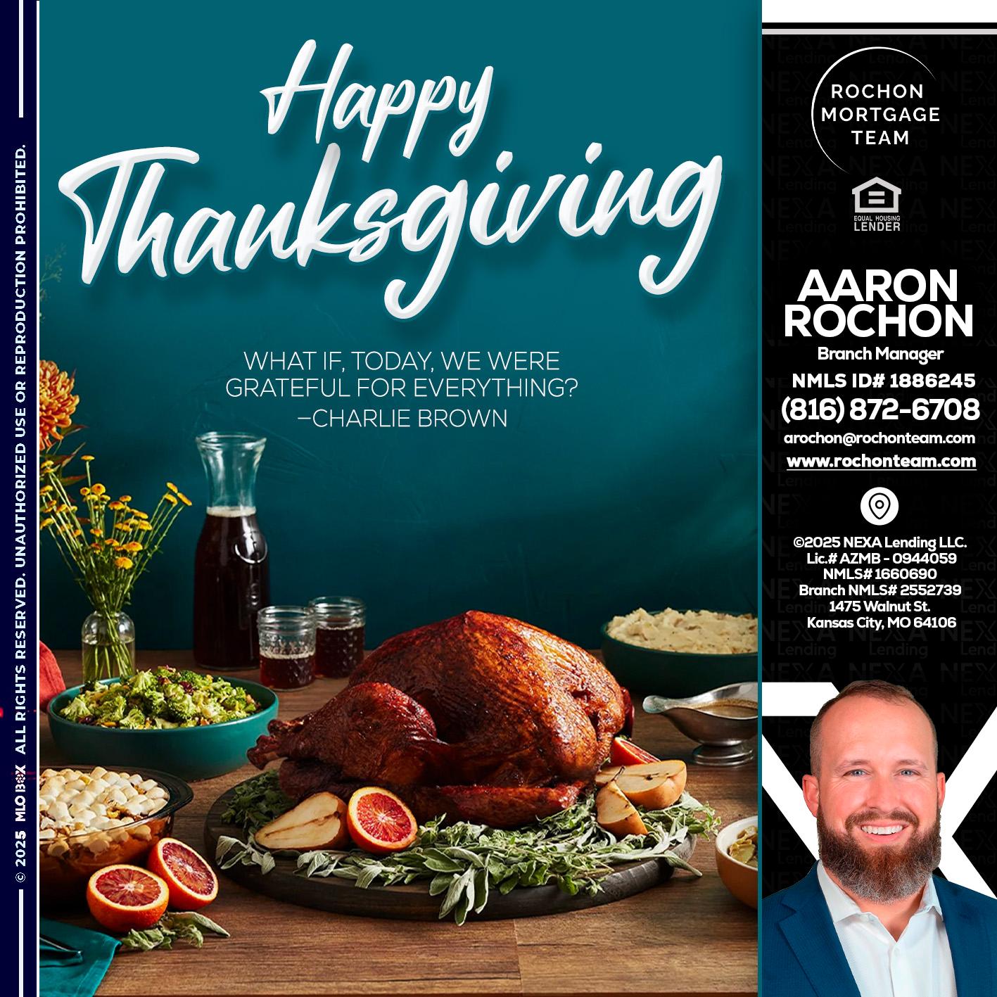 happy Thanksgiving - Aaron Rochon -Branch Manager