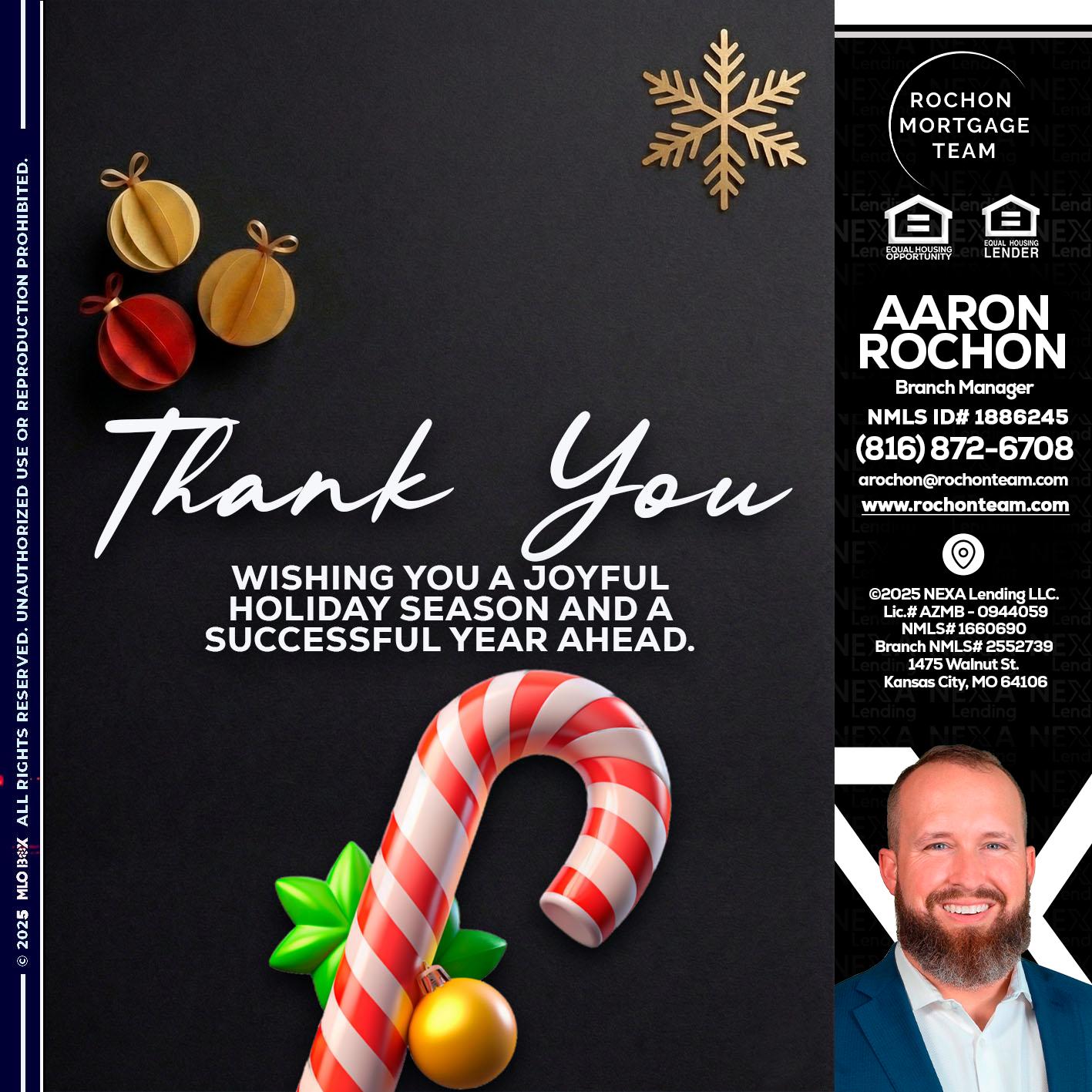THANK YOU - Aaron Rochon -Branch Manager