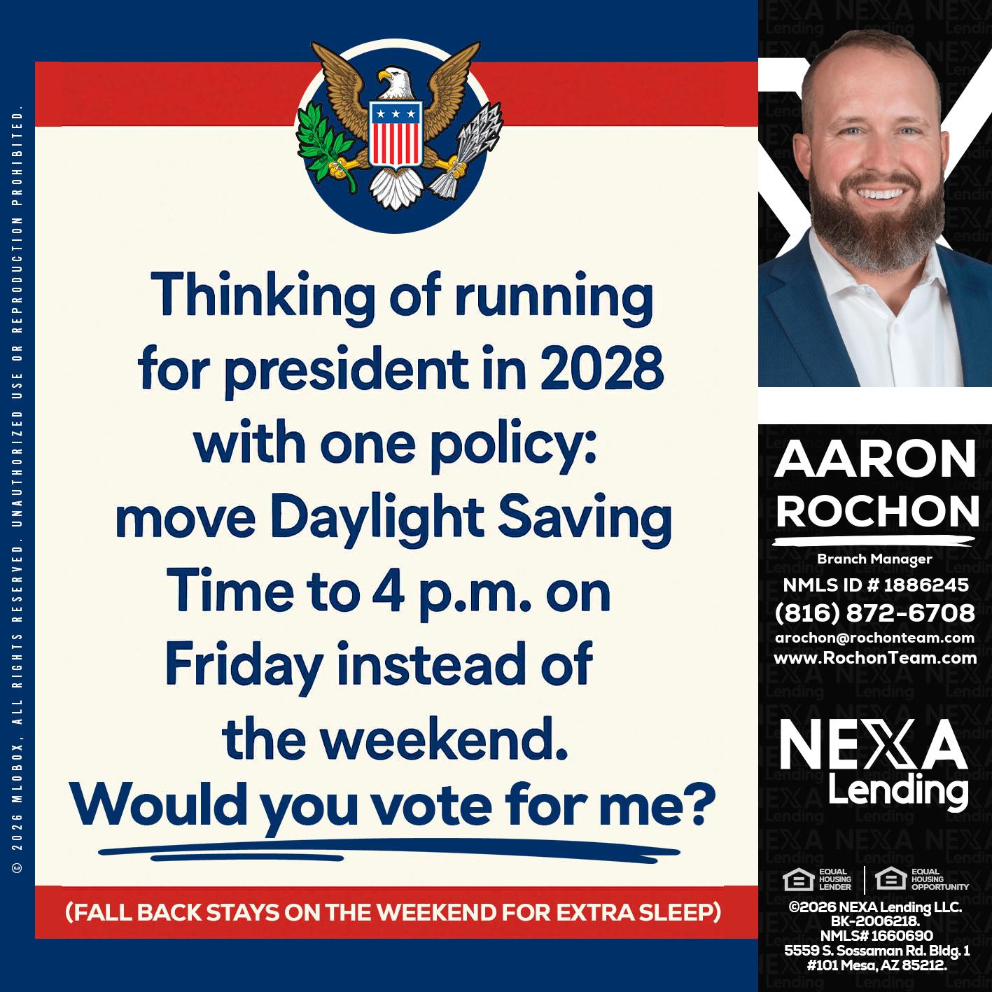 THINKING OF RUNING - Aaron Rochon -Branch Manager