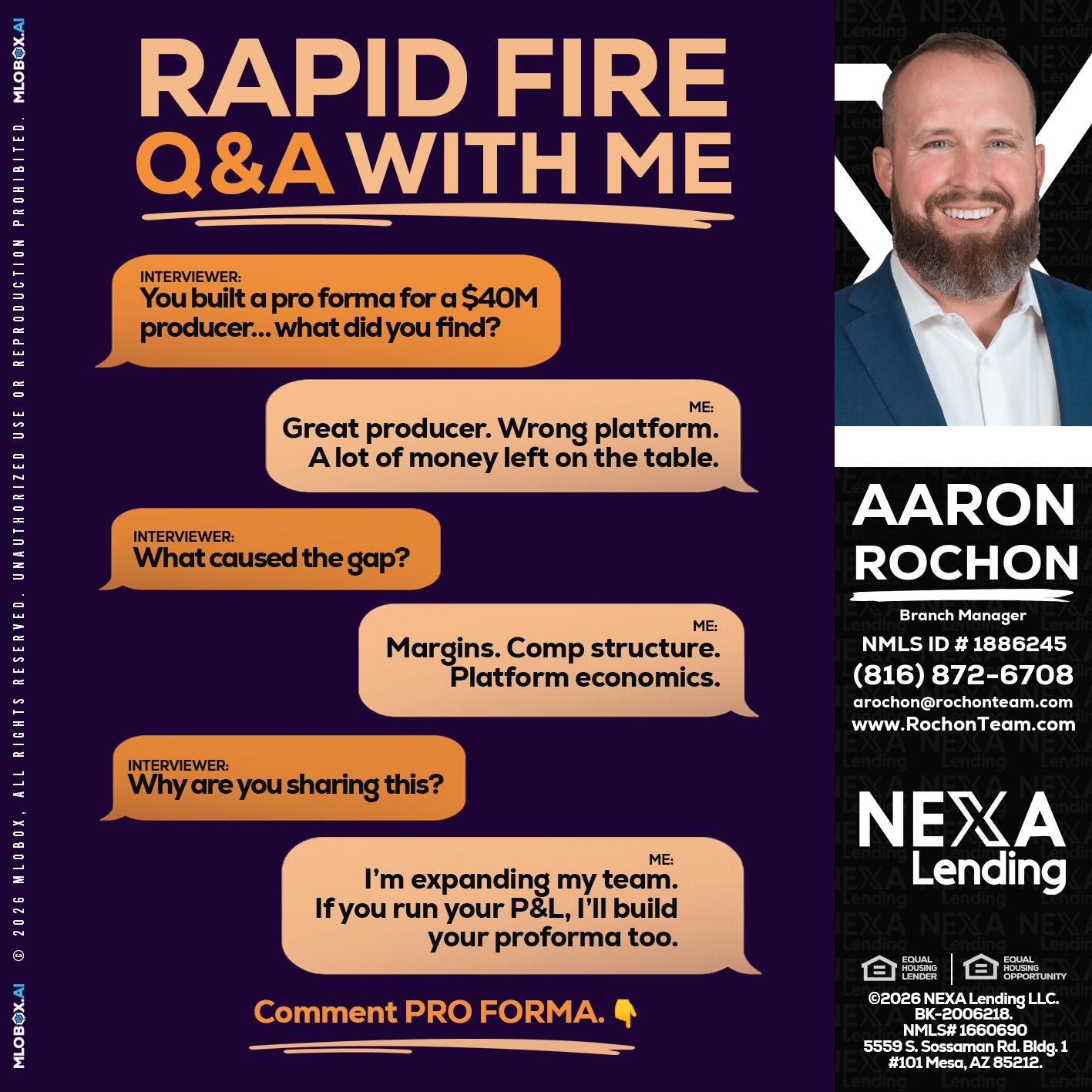 RAPID FIRE - Aaron Rochon -Branch Manager