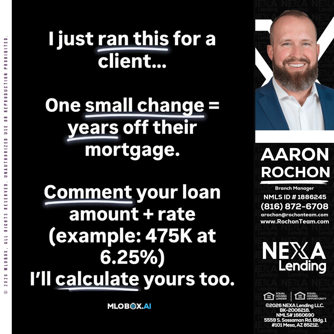 I JUST RAN - Aaron Rochon -Branch Manager