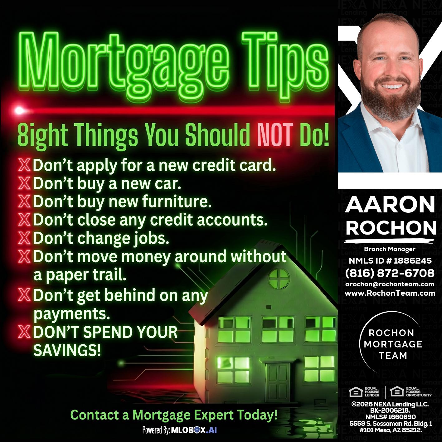 Mortgage Tips at your Door - Aaron Rochon -Branch Manager