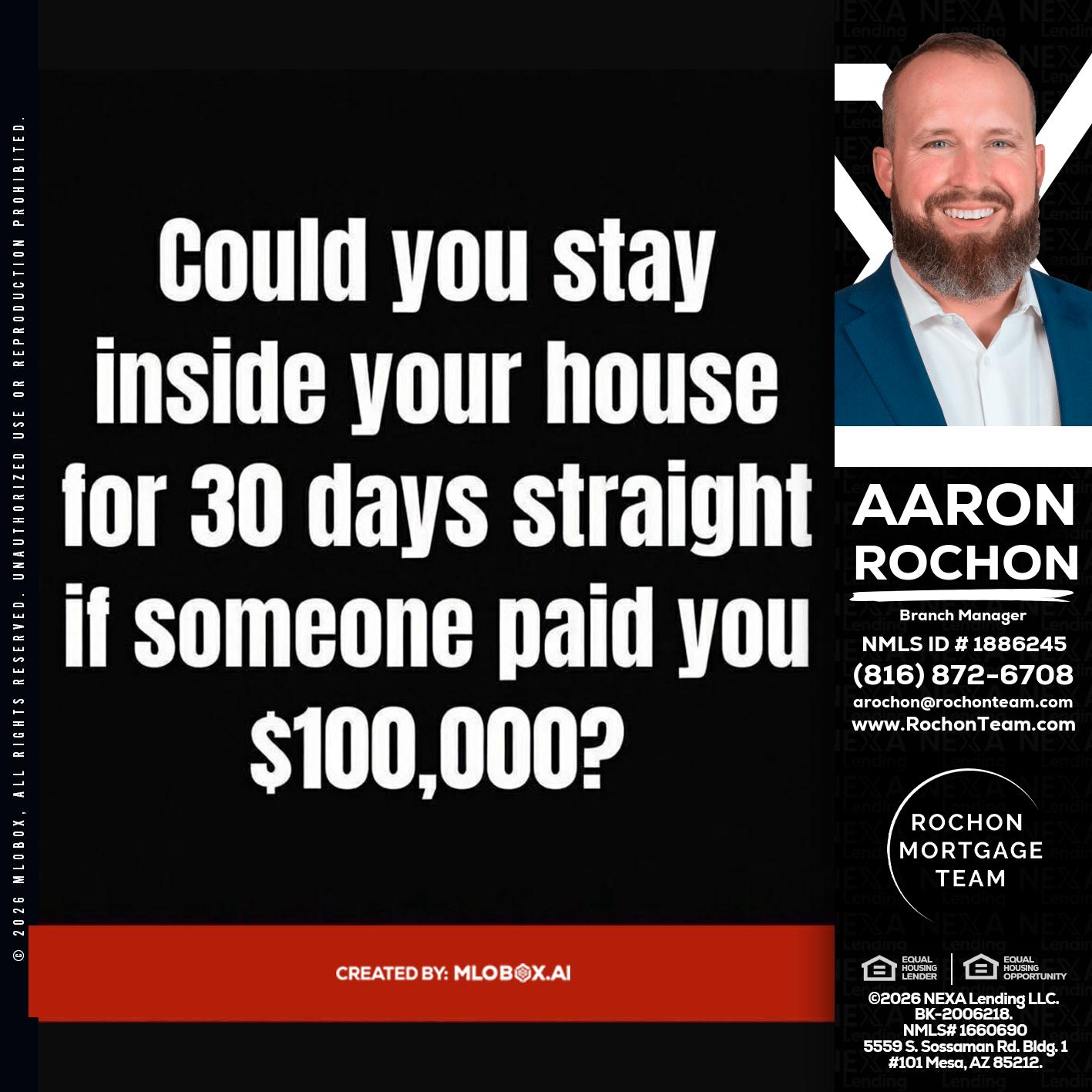 COULD YOU STAY - Aaron Rochon -Branch Manager